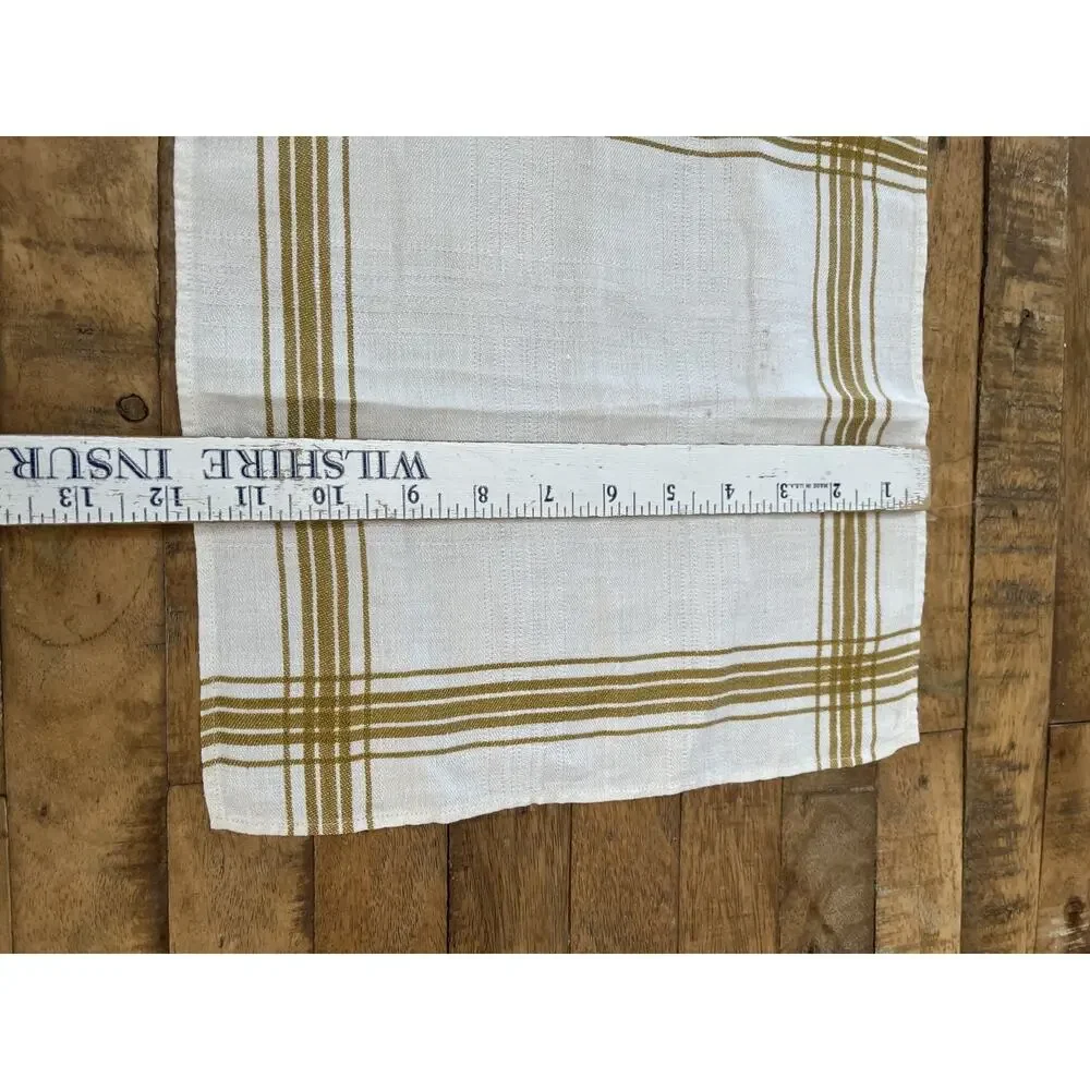 White & Butterscotch Plaid Cotton Napkins 12